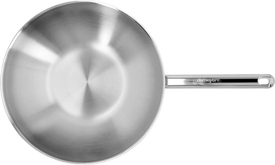 De Demeyere wok is volledig gemaakt van RVS